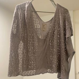 Gray short sleeve slouchy shirt